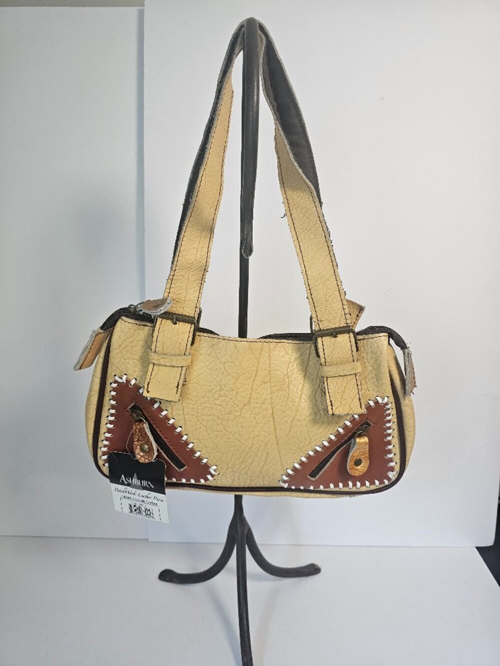 Vintage Ashburn Bag Leather Western Boho Tan Casual Y2K NWT
